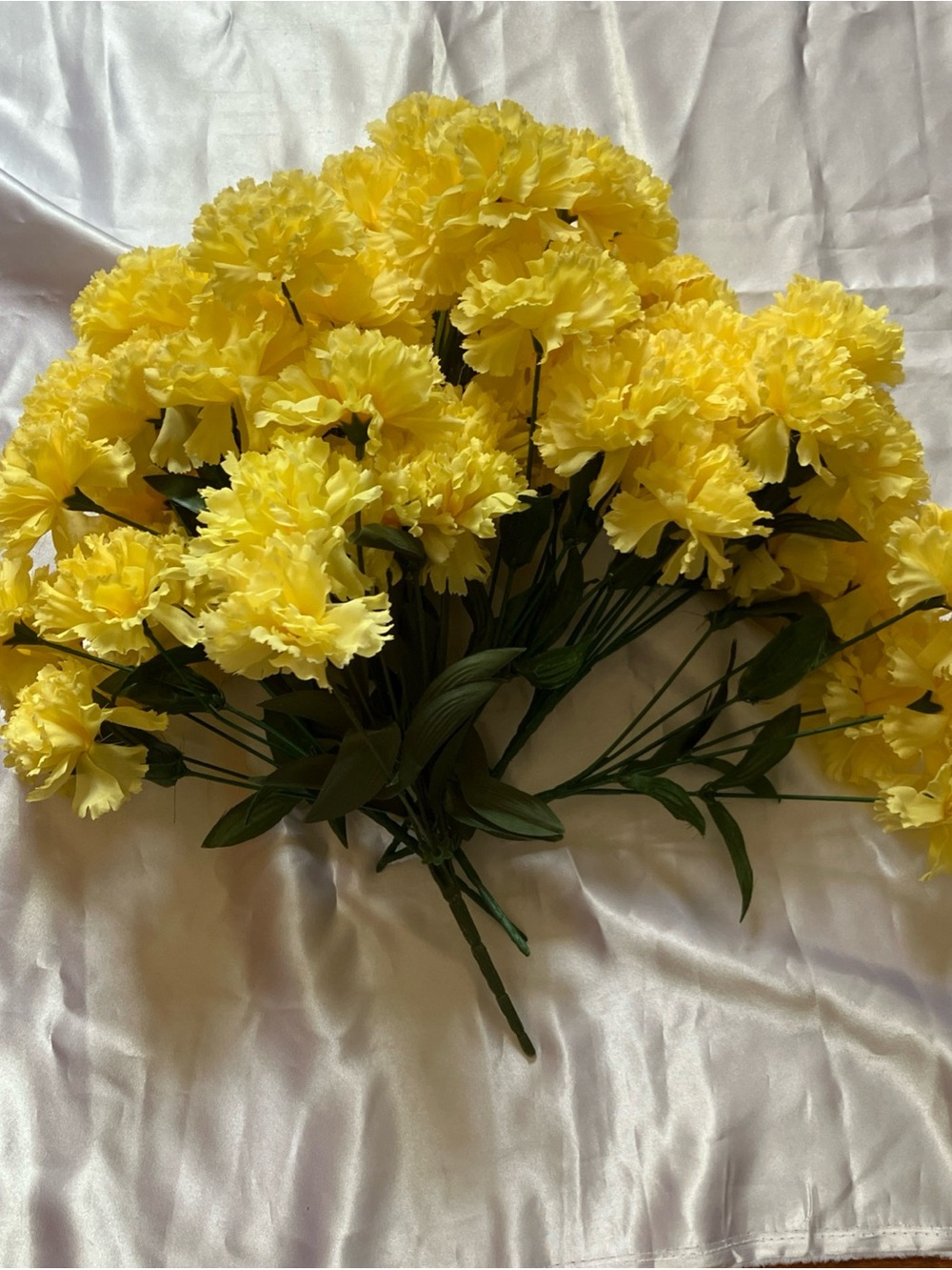 New 10 Bunches of Artificial Yellow Carnation Bouquet